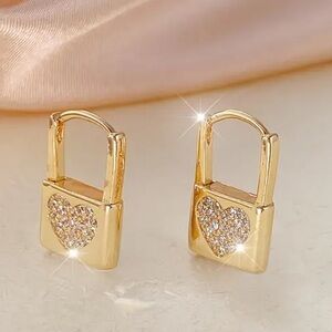 Elegant Earrings Wid A New Niche Light Luxury Design-Zirconia Heart-shaped Locks
